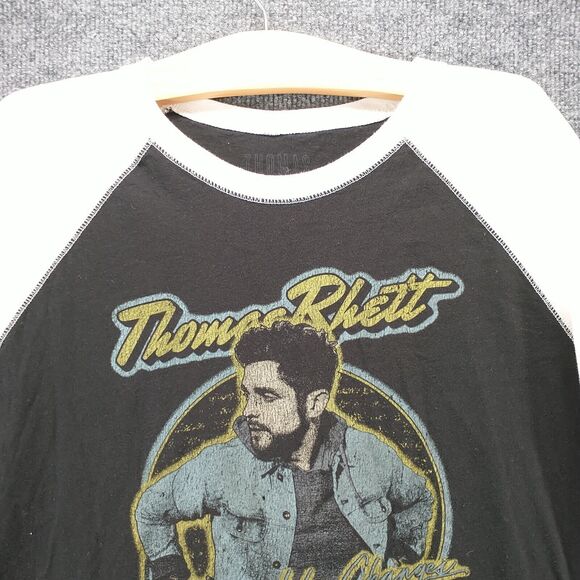 Thomas Rhett Mens 2018 Tour T-Shirt Black Large Crew Neck 3/4 Sleeve Knit - Picture 4 of 14